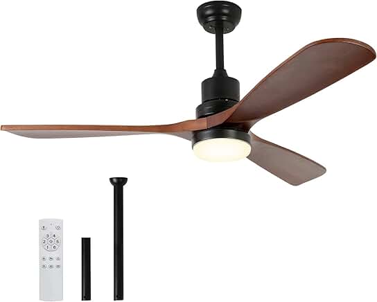 USOR Ceiling Fan Noiseless Reversible Farmhouse Ceiling Fan with Light Kit and Remote Control